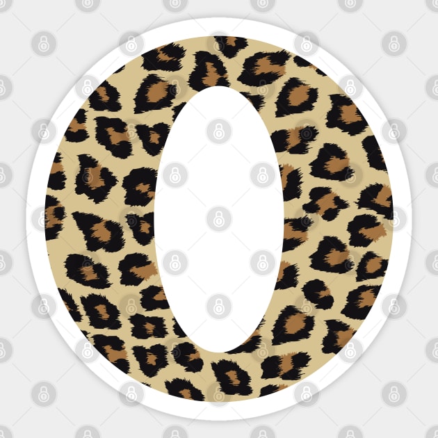 Letter O Leopard Cheetah Monogram Initial Sticker by squeakyricardo